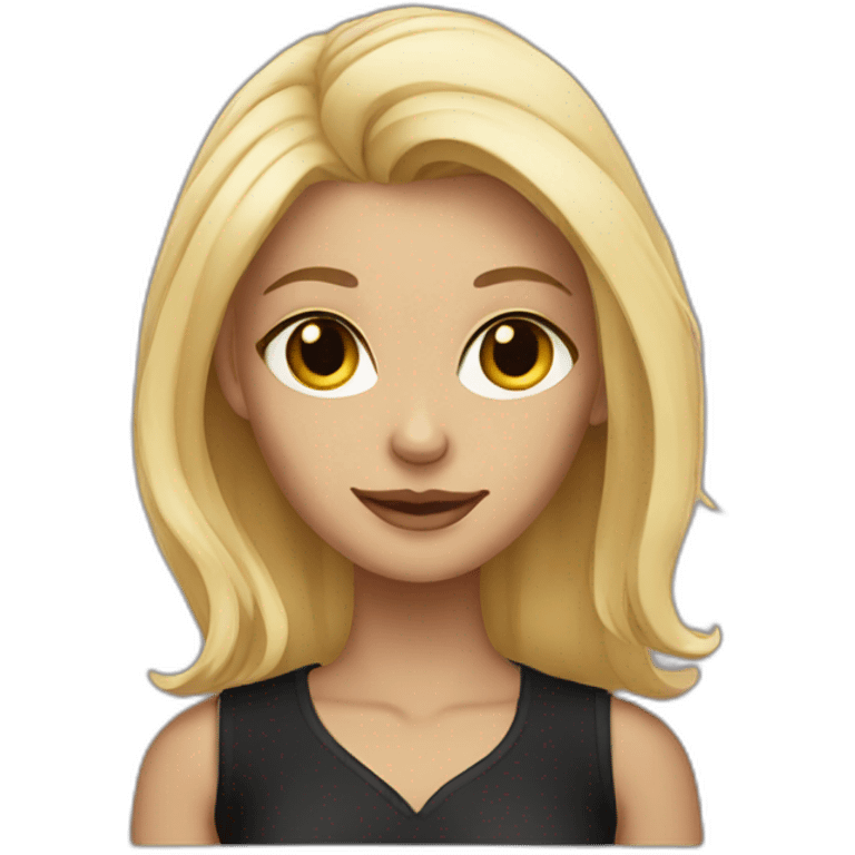 blond woman black cat emoji