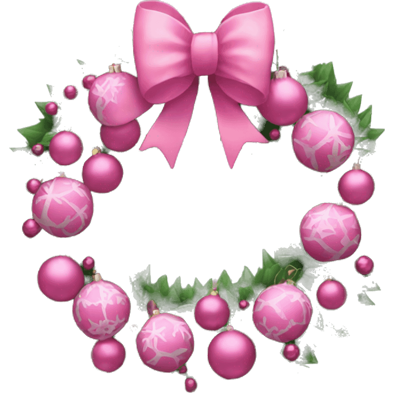 Pink christmas wreath emoji