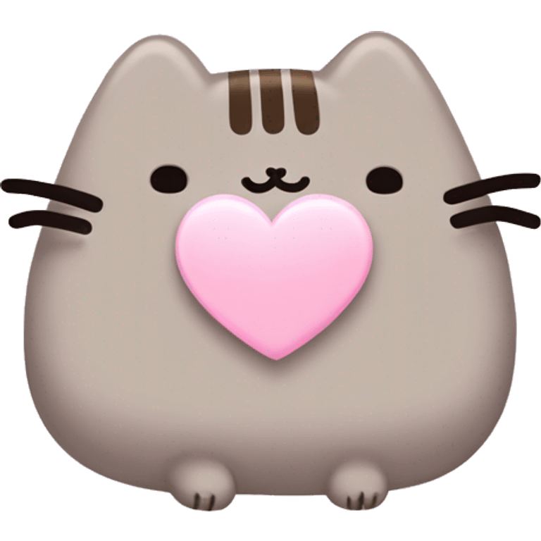 pusheen light pink heart emoji