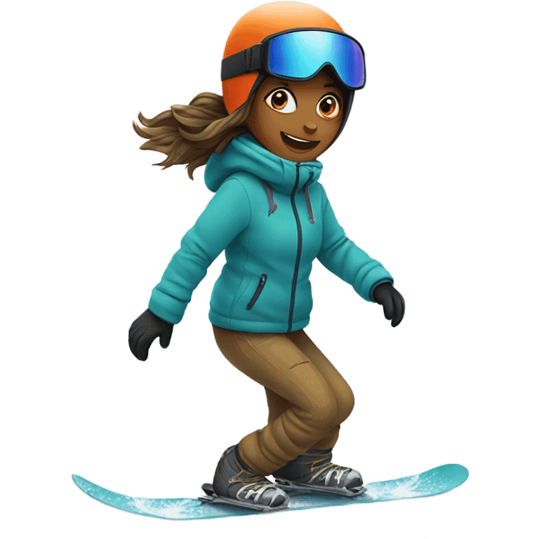 Girl snowboarding  emoji