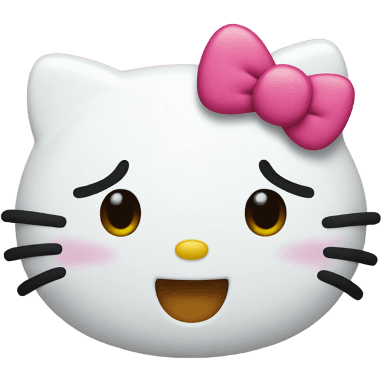 Only Hello kitty face with smiling emoji