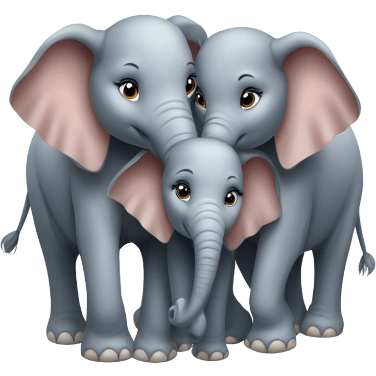 3 female elephant friend  emoji