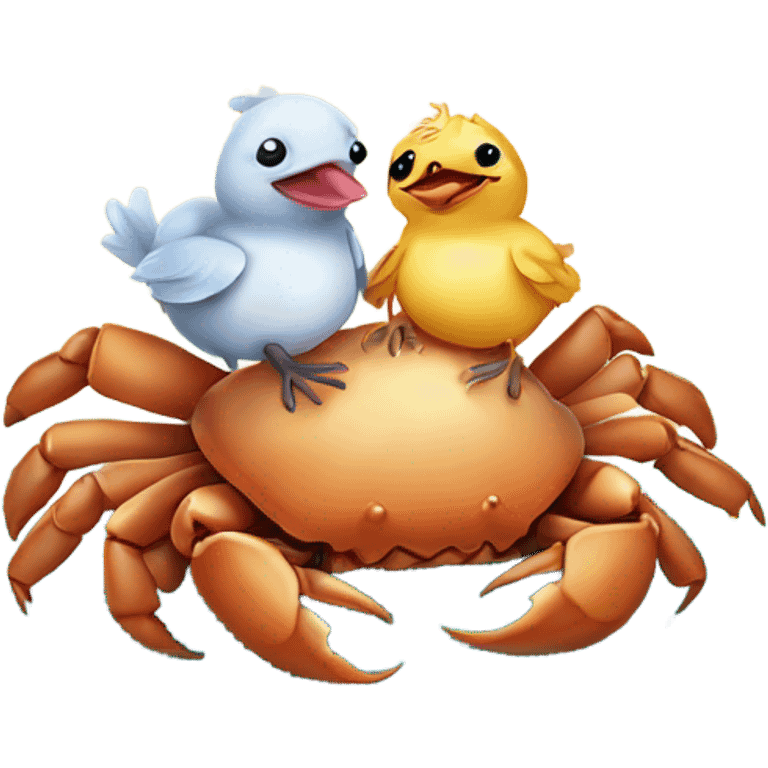 sea crab hugging baby chicken otter emoji