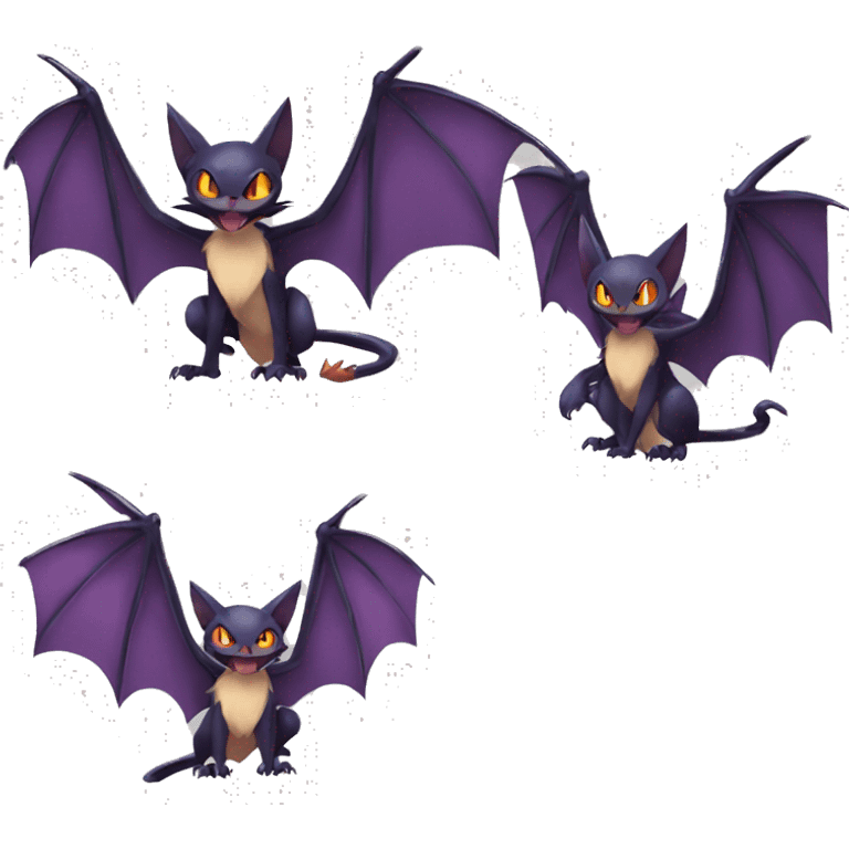 Bat-Cat-Noivern-Noibat-Litten-Pokémon Full Body emoji