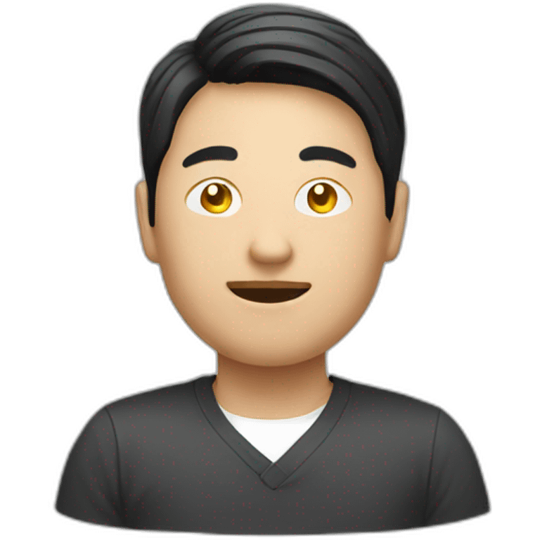 Asian with bitcoin emoji