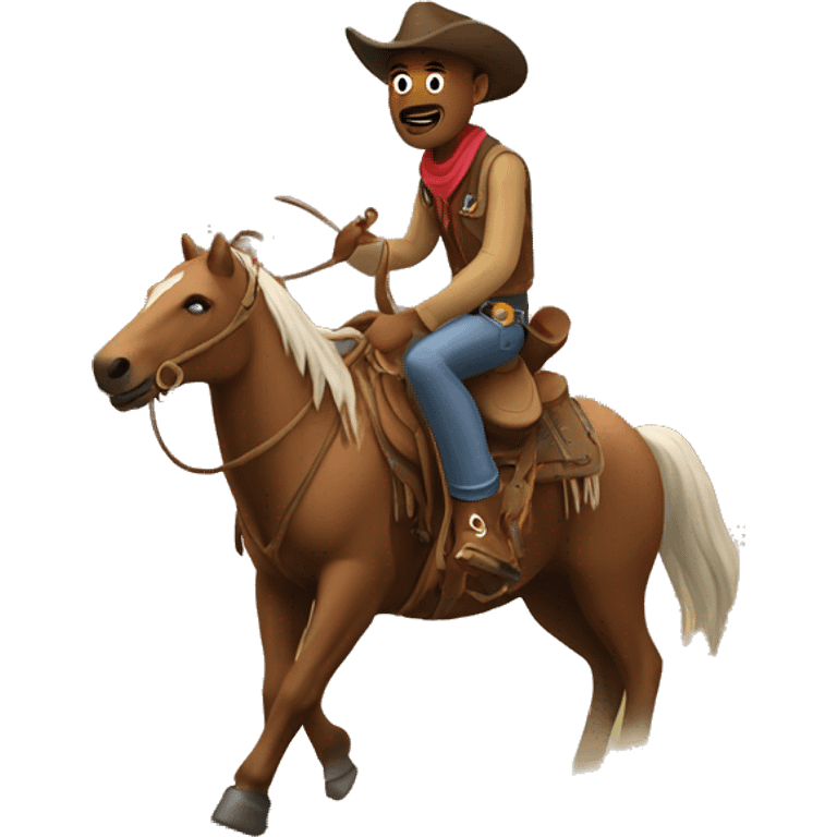 cowboy riding through mountains emoji