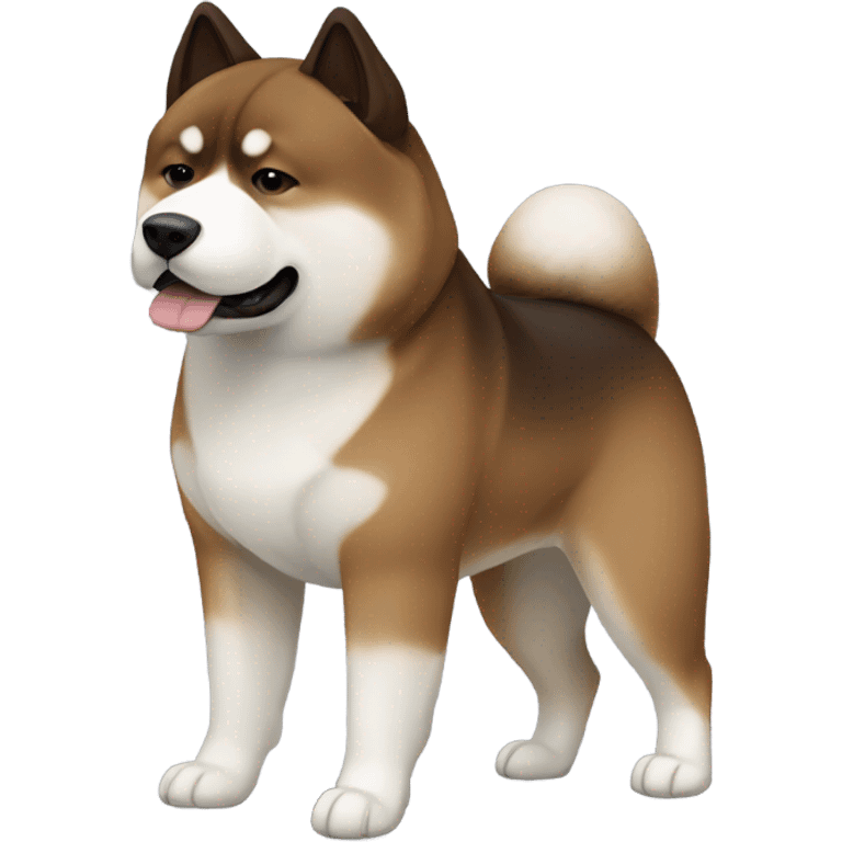 Akita American brown and dark brown with white The snout is dark emoji