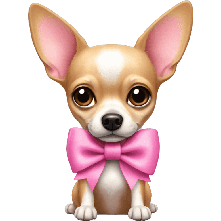 chihuahua dog with pink bow emoji