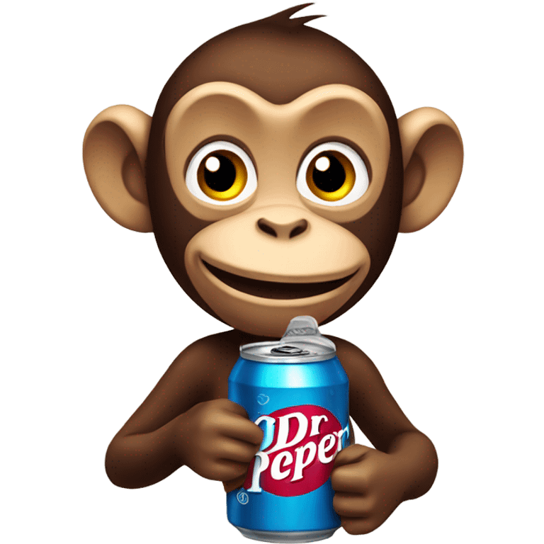 Monkey with Dr Pepper emoji