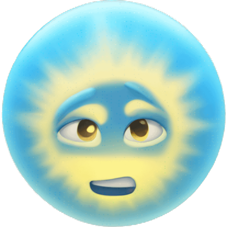 blue light sphere radiating aura  emoji