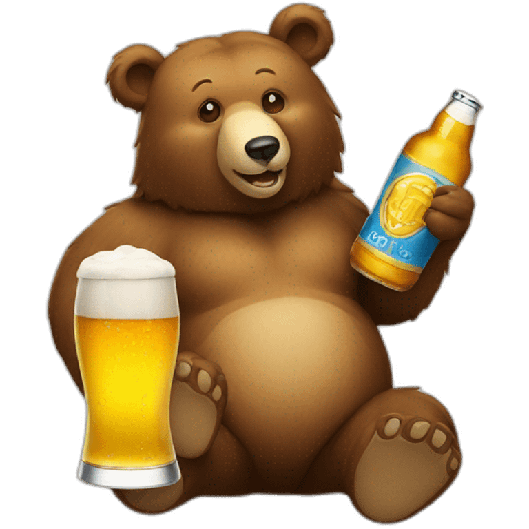 bear with a beer emoji