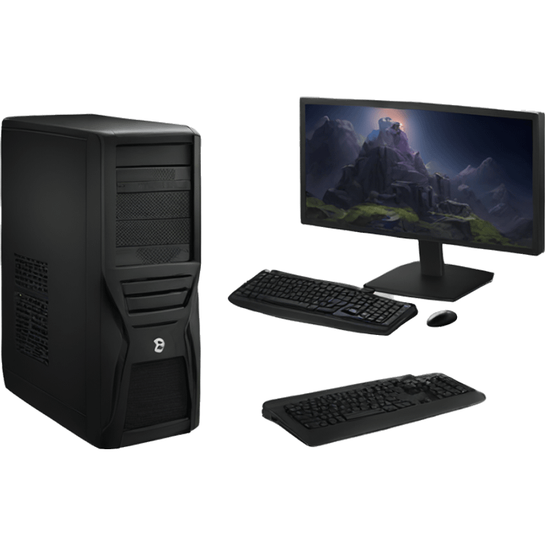 black gaming desktop pc  emoji