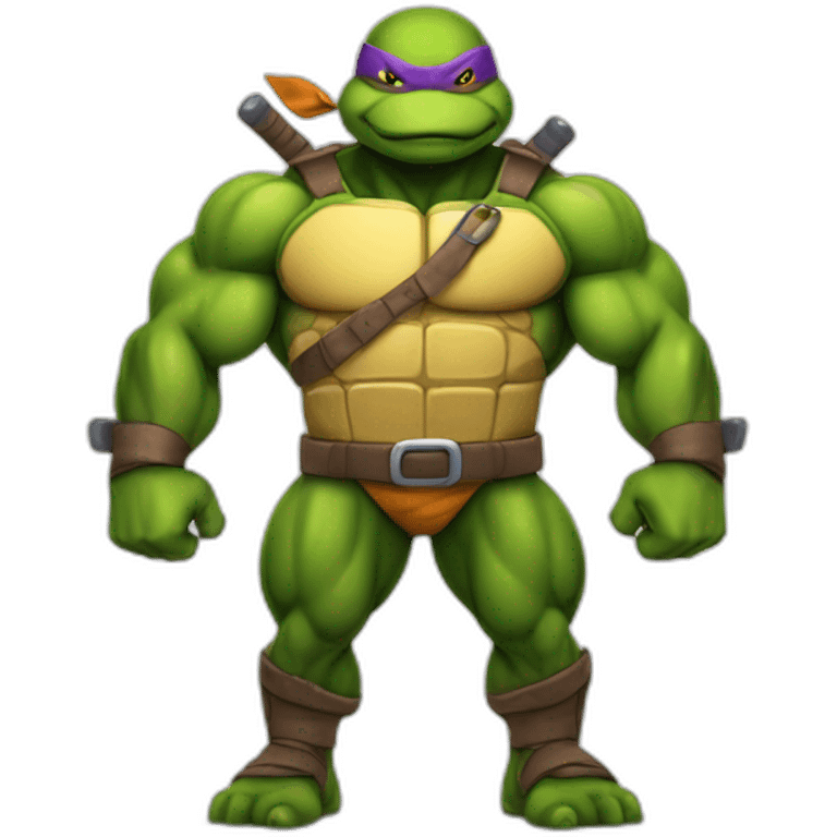 teenage mutant ninja turtle body builder emoji