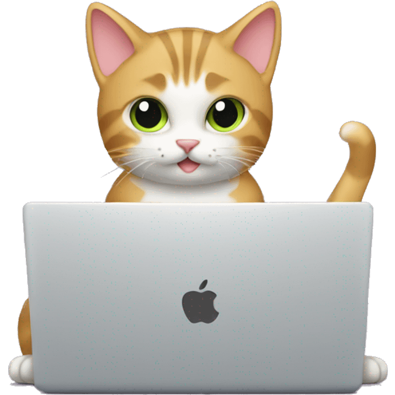 cat programming on a laptop emoji