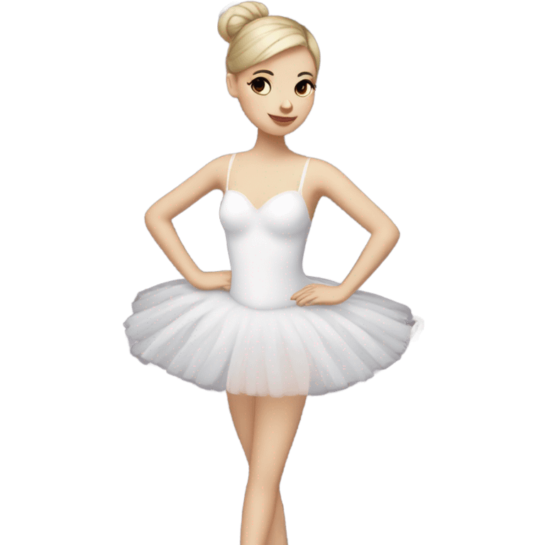 Ballerina with swan dress, white skin emoji