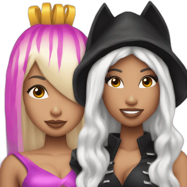 Nicki minaj with Shakira wearing Halloween costumes  c emoji