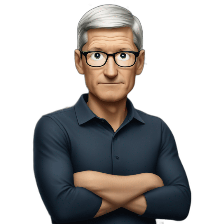 Tim cook with star emoji eyes emoji