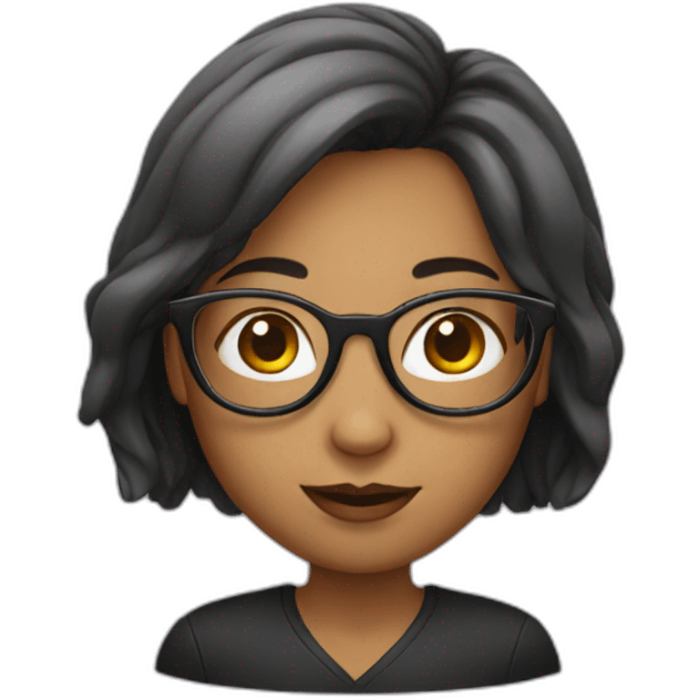 curved girl with glasses emoji