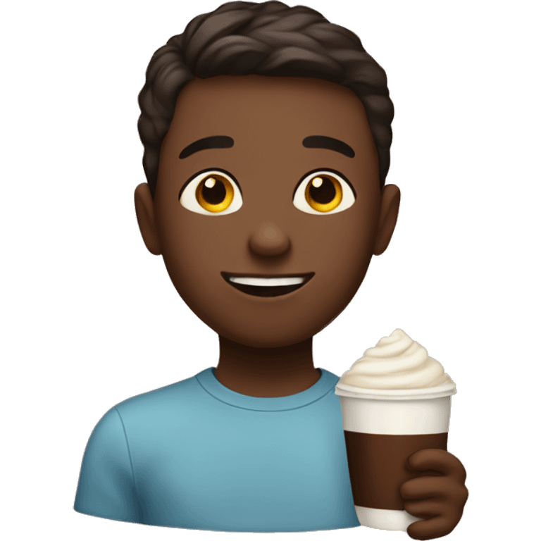 Boy with cocoa emoji