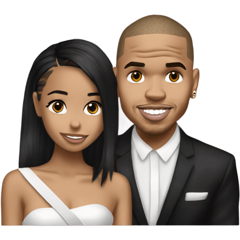 Hyper Realistic Chris Brown  Karruche Tran romantic photo  emoji