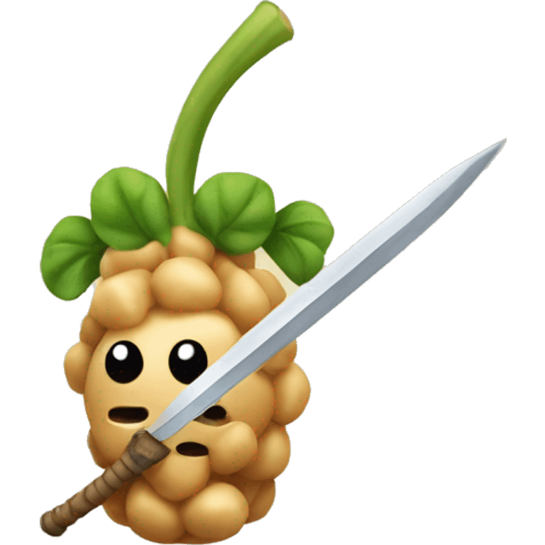 Chickpea with a sword emoji