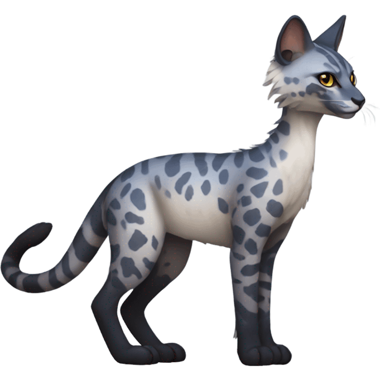 Modern Feral Rare Fantasy Vernid-Trico-species by LiLaiRa, random markings, full body emoji