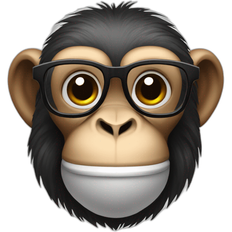 Monkey with specs and apple emoji