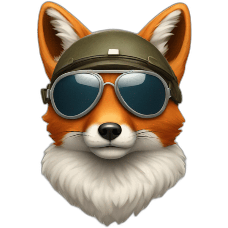 fox dressed as an aviator emoji