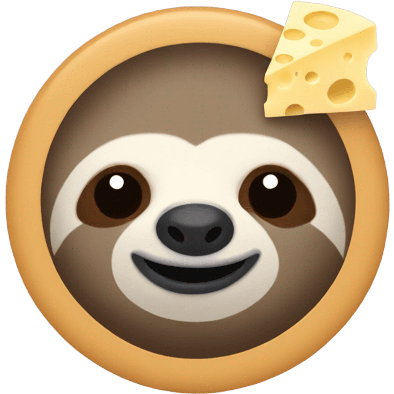 Sloth with a cheese wheel emoji