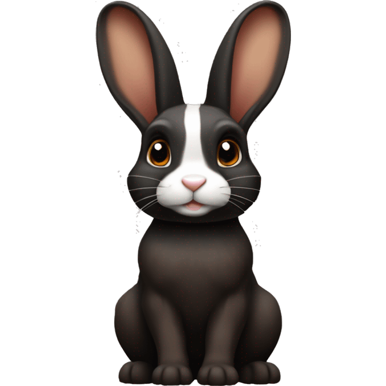 Harlequin rabbit breed black and dark brown emoji