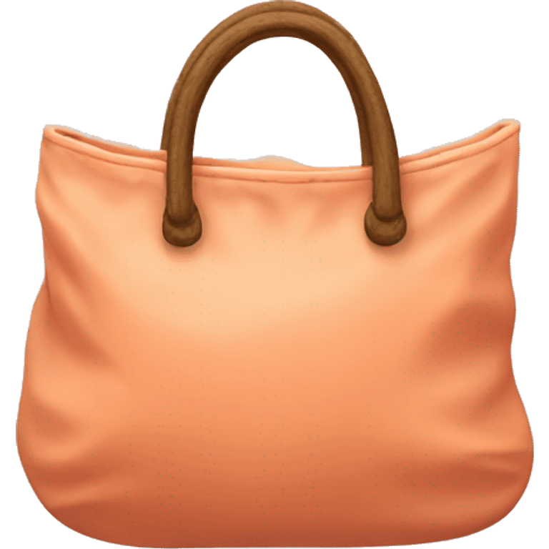 peach colored bag that looks with 2 round things in it and the bag is hairy emoji