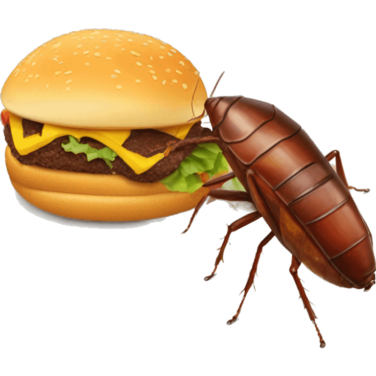 Cockroach eating a hamburger emoji