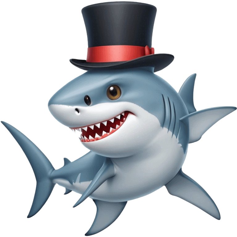 Shark with a tophat emoji