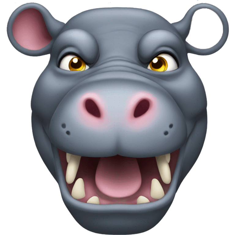 Extremely mad hippo emoji