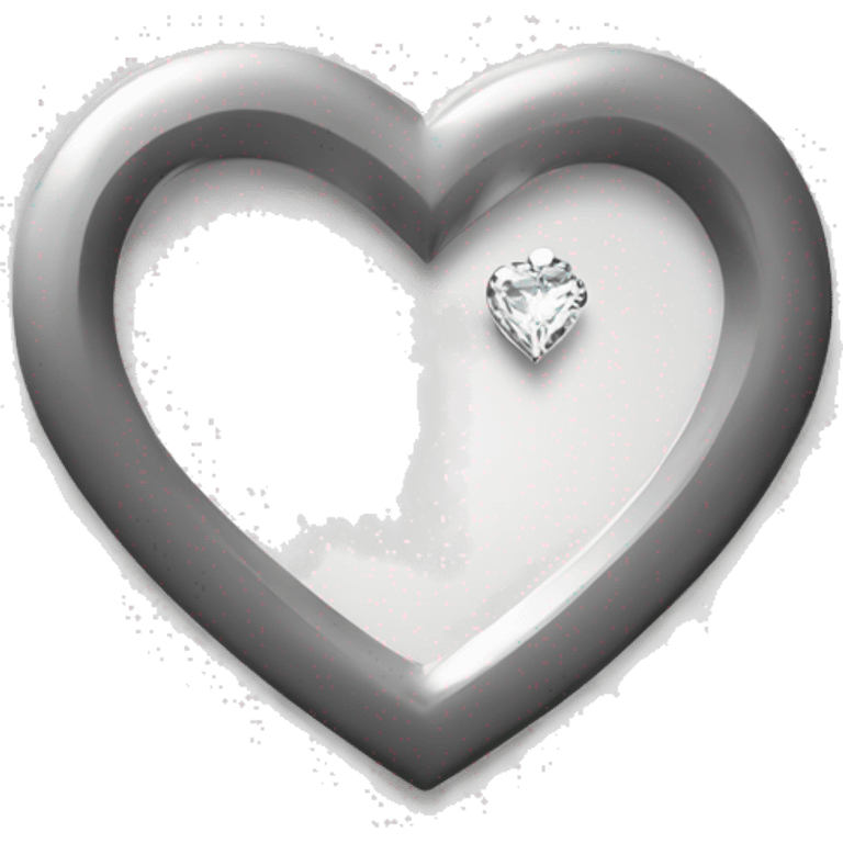 White heart at back and ring with diamond at front and center of the heart 💍 emoji