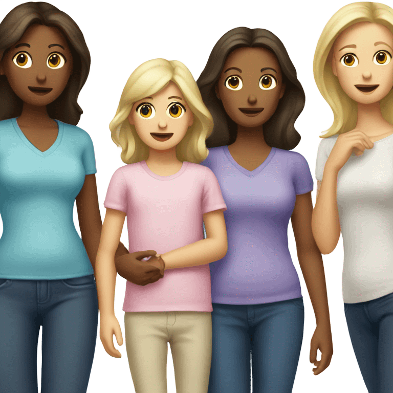 brunette woman and blonde woman as mothers to two girl children emoji