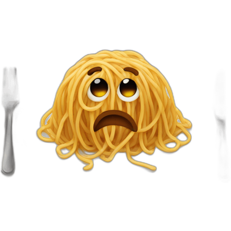 Sad spaghetti on plate emoji