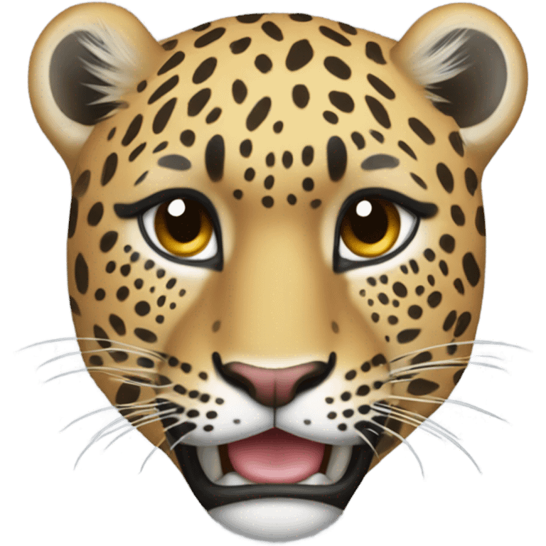 Leopardo con moño coquette emoji