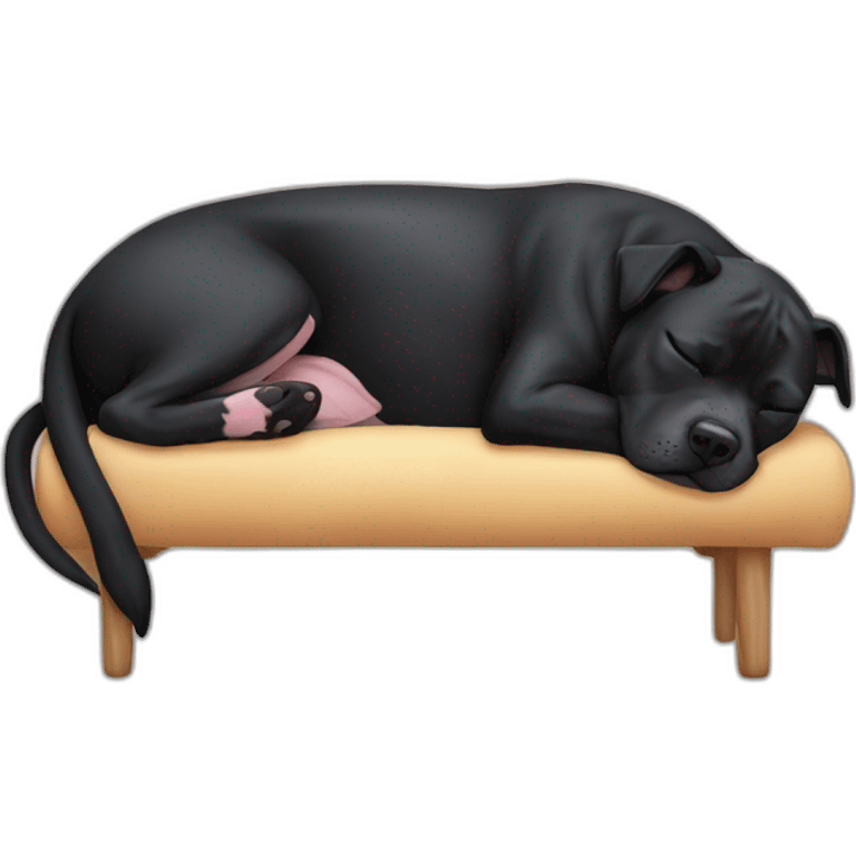 Black Staffordshire bull terrier sleeping emoji