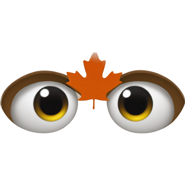 eyes emoji with maple leaf eyes emoji