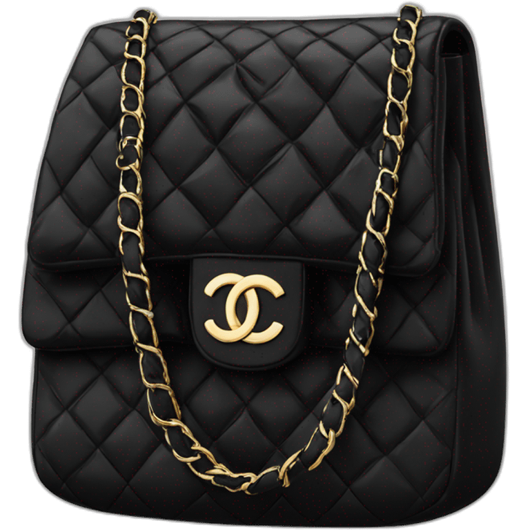 smashed black classic chanel bag emoji