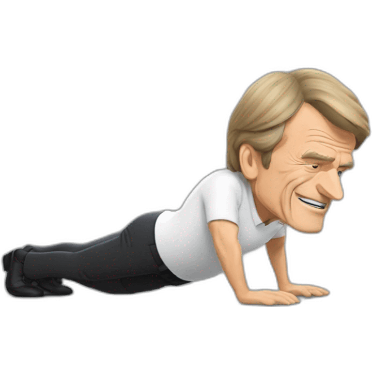 Bernard Kouchner doing push-ups emoji