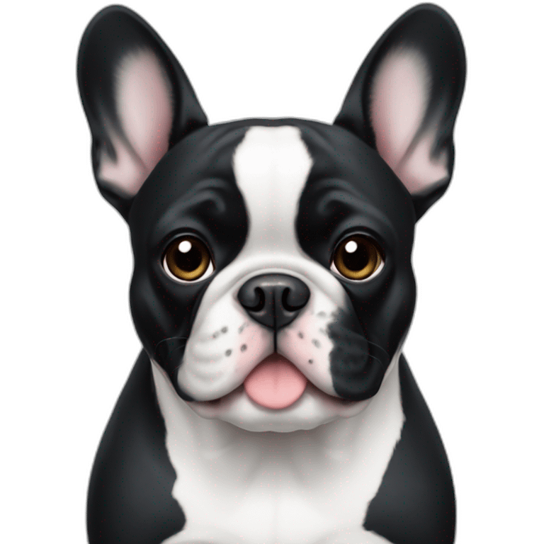 Black and white french bulldog emoji