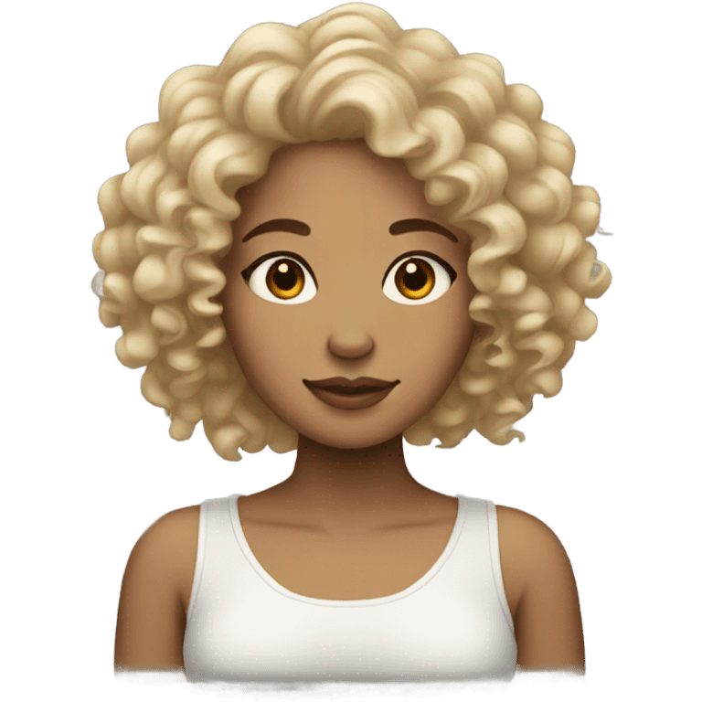 light skin girl with curly hair  emoji