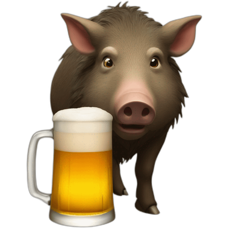 boar drinking beer emoji