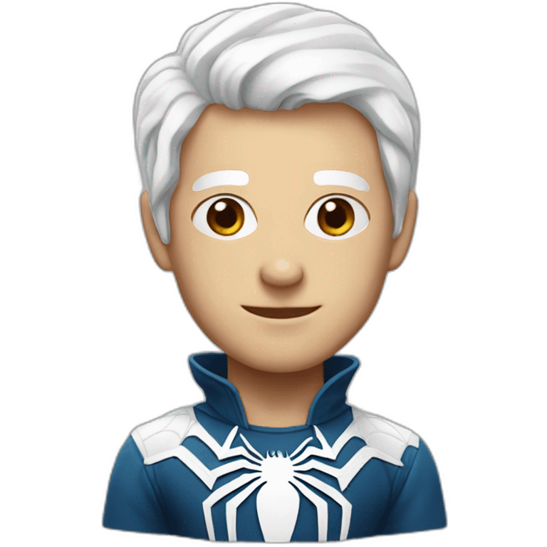 White Spiderman portrait emoji