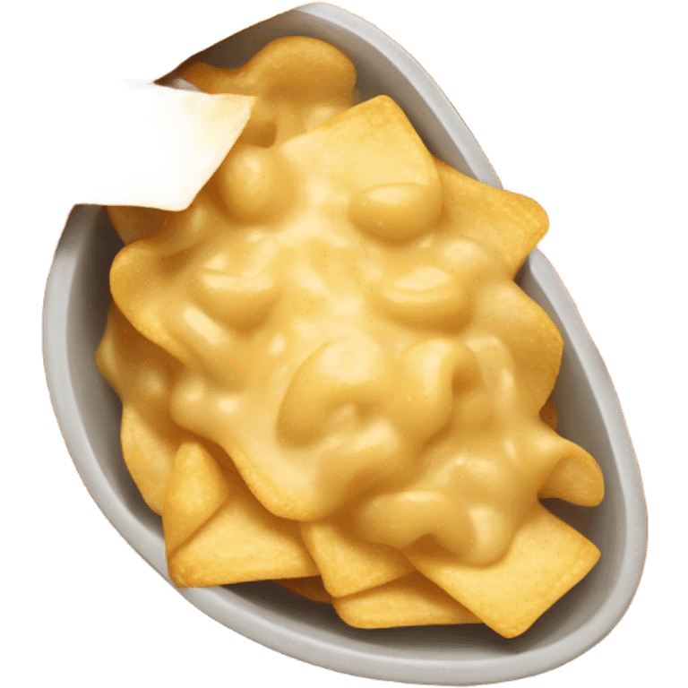 Chips and melted queso no face emoji