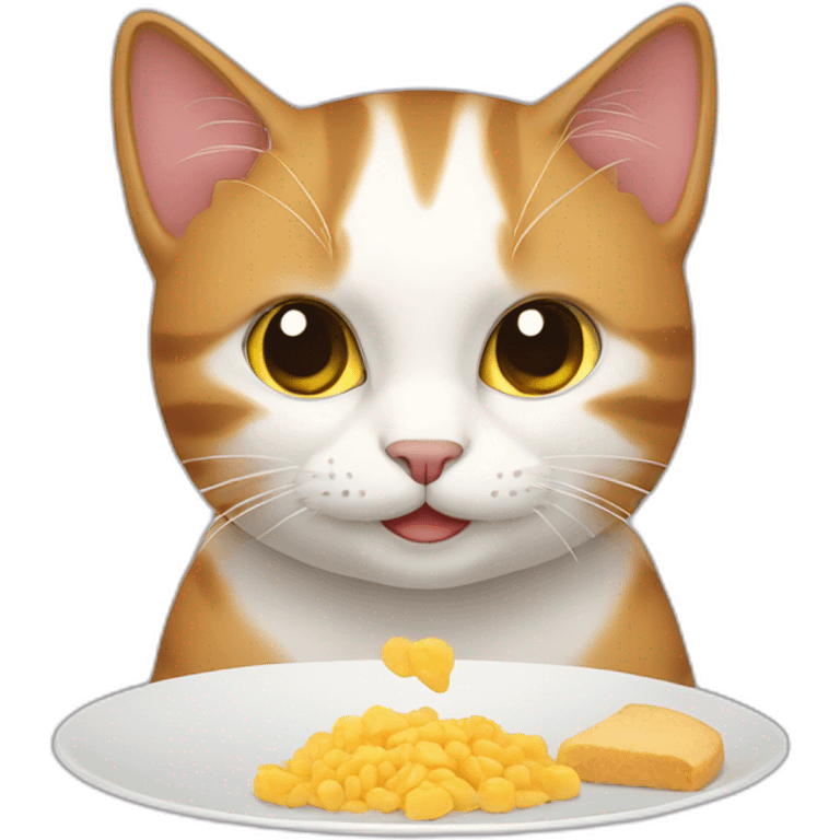 Cat qui mange emoji