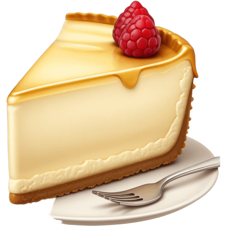 Cinematic Realistic Sernik Dessert Emoji, showcasing a rich, creamy cheesecake with a golden crust rendered with delicate textures and inviting, soft lighting. emoji