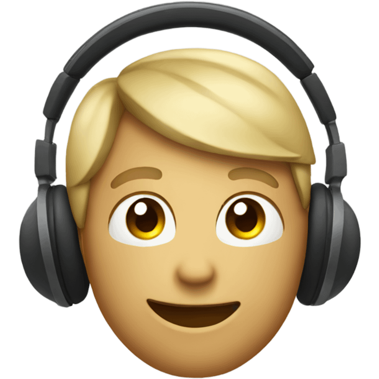 default apple smile emoji with headphones  emoji